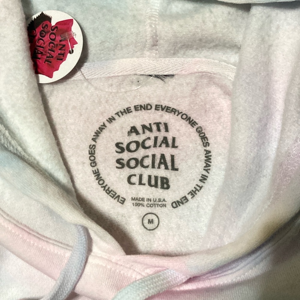NwT Anti social social Club ABG Crop Top Hoodie Women’s size M in Cotton Candy - Picture 3 of 5